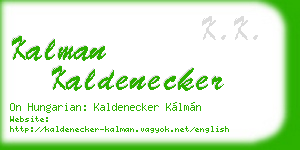 kalman kaldenecker business card